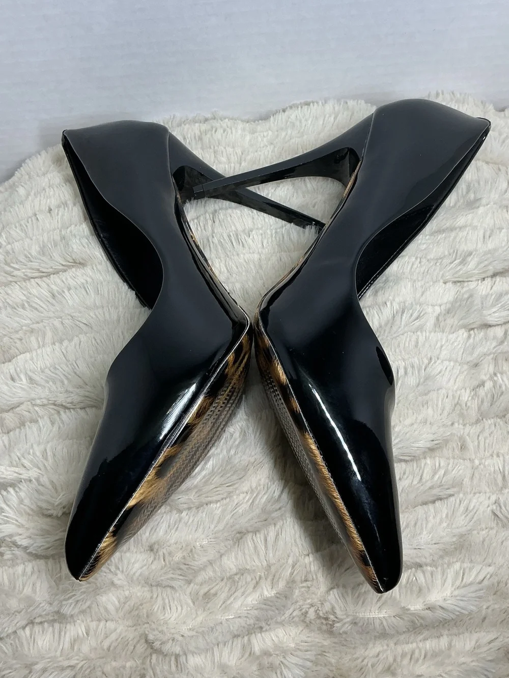 Azalea Wang Black Leopard Print Pointed Toe Stiletto Pumps Women’s Size 9 NWOB
